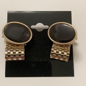 Men’s Versatile onyx/gold tone cuff links